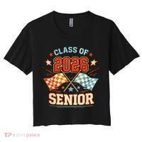 Class Of 2026 Senior Racing Flags Women's Crop Top Tee thumb 0