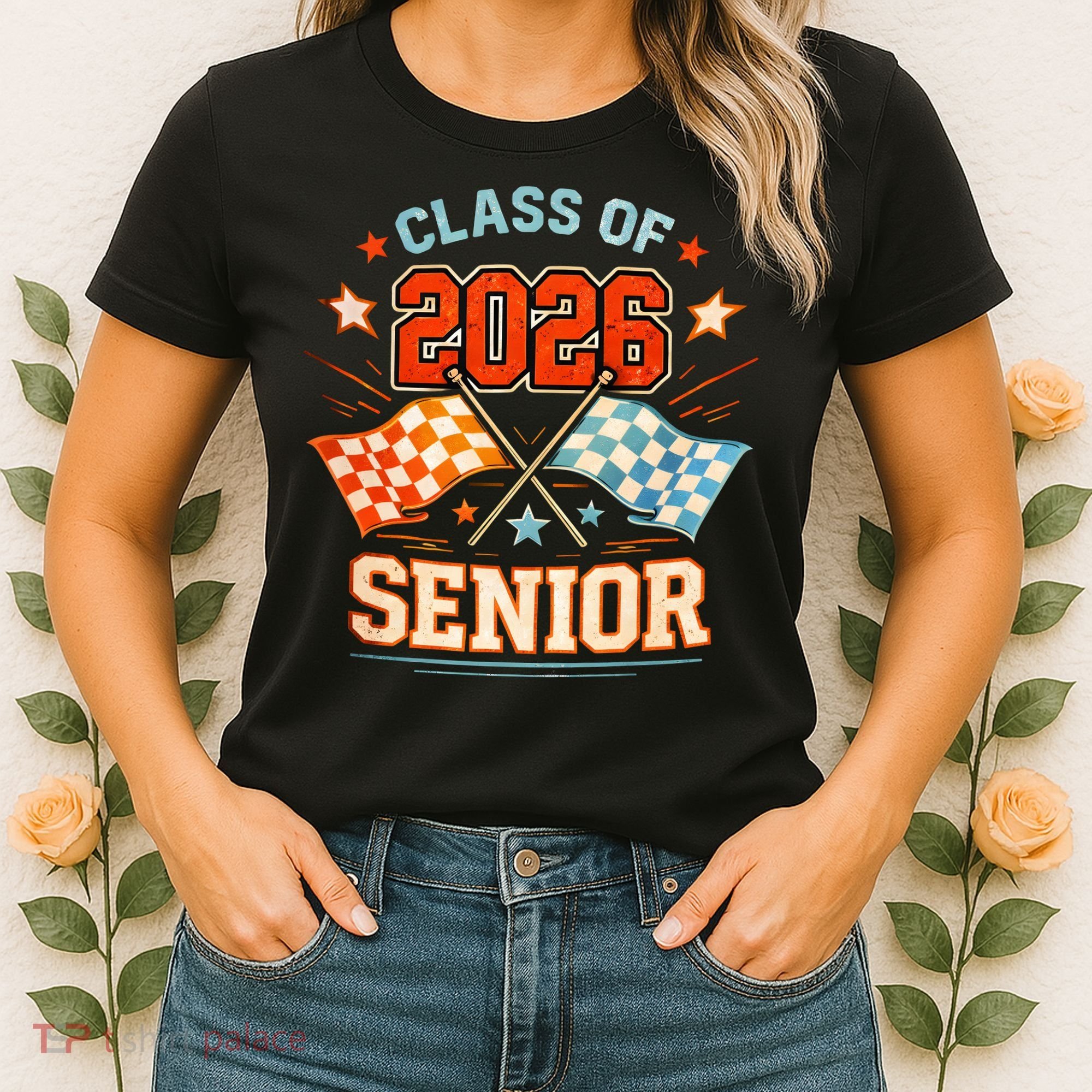 Class Of 2026 Senior Racing Flags Women's T-Shirt