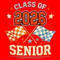 Class Of 2026 Senior Racing Flags Santa Hat thumb 1