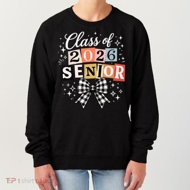 Class Of 2026 Senior Plaid Bow Women's Sweatshirt