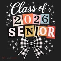 Class Of 2026 Senior Plaid Bow Women's Sweatshirt thumb 2