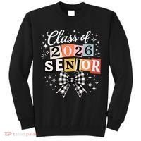 Class Of 2026 Senior Plaid Bow Tall Sweatshirt thumb 0