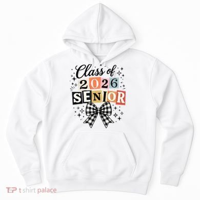 Class Of 2026 Senior Plaid Bow Hoodie