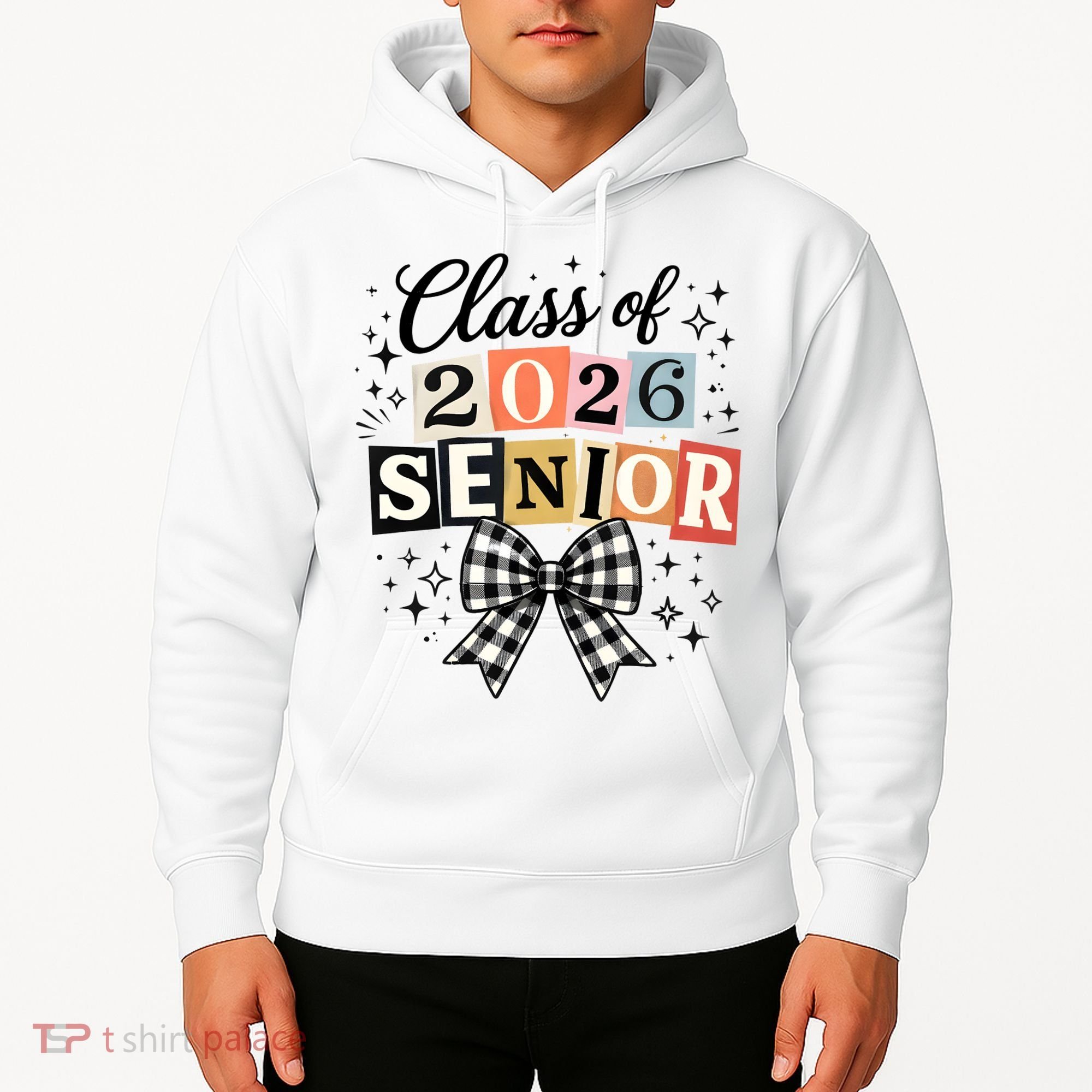 Class Of 2026 Senior Plaid Bow Hoodie