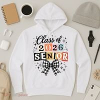 Class Of 2026 Senior Plaid Bow Hoodie thumb 3