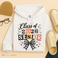 Class Of 2026 Senior Plaid Bow Hoodie thumb 4