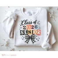 Class Of 2026 Senior Plaid Bow Sweatshirt thumb 2