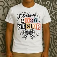 Class Of 2026 Senior Plaid Bow T-Shirt thumb 3