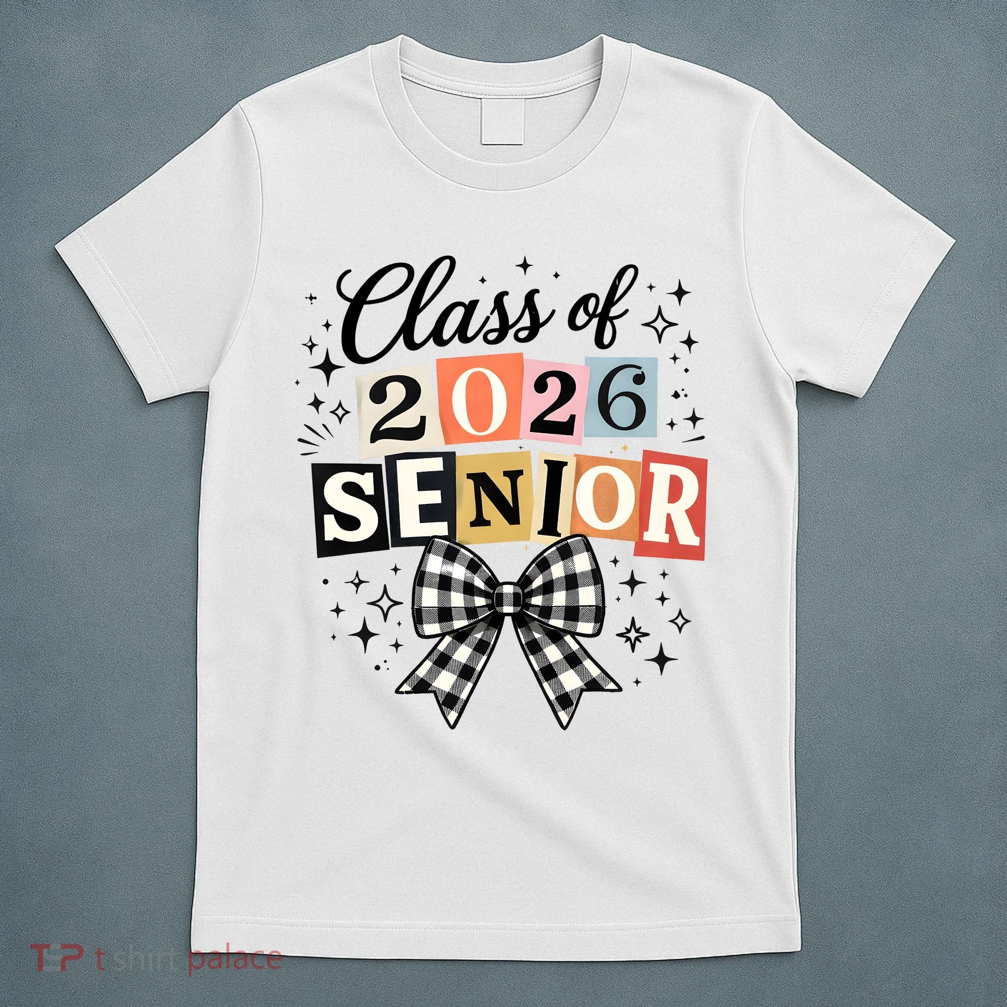 Class Of 2026 Senior Plaid Bow T-Shirt
