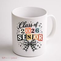 Class Of 2026 Senior Plaid Bow Coffee Mug thumb 1