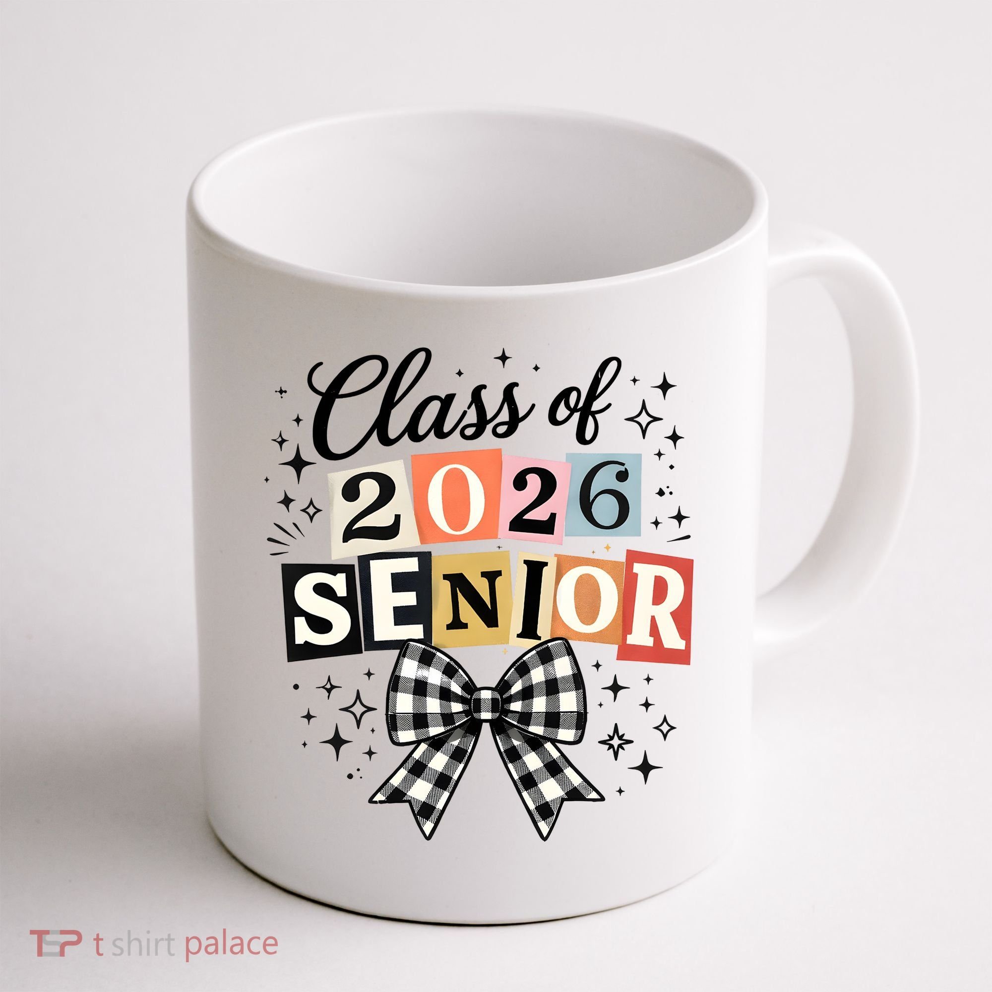 Class Of 2026 Senior Plaid Bow Coffee Mug
