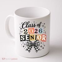 Class Of 2026 Senior Plaid Bow Coffee Mug thumb 0