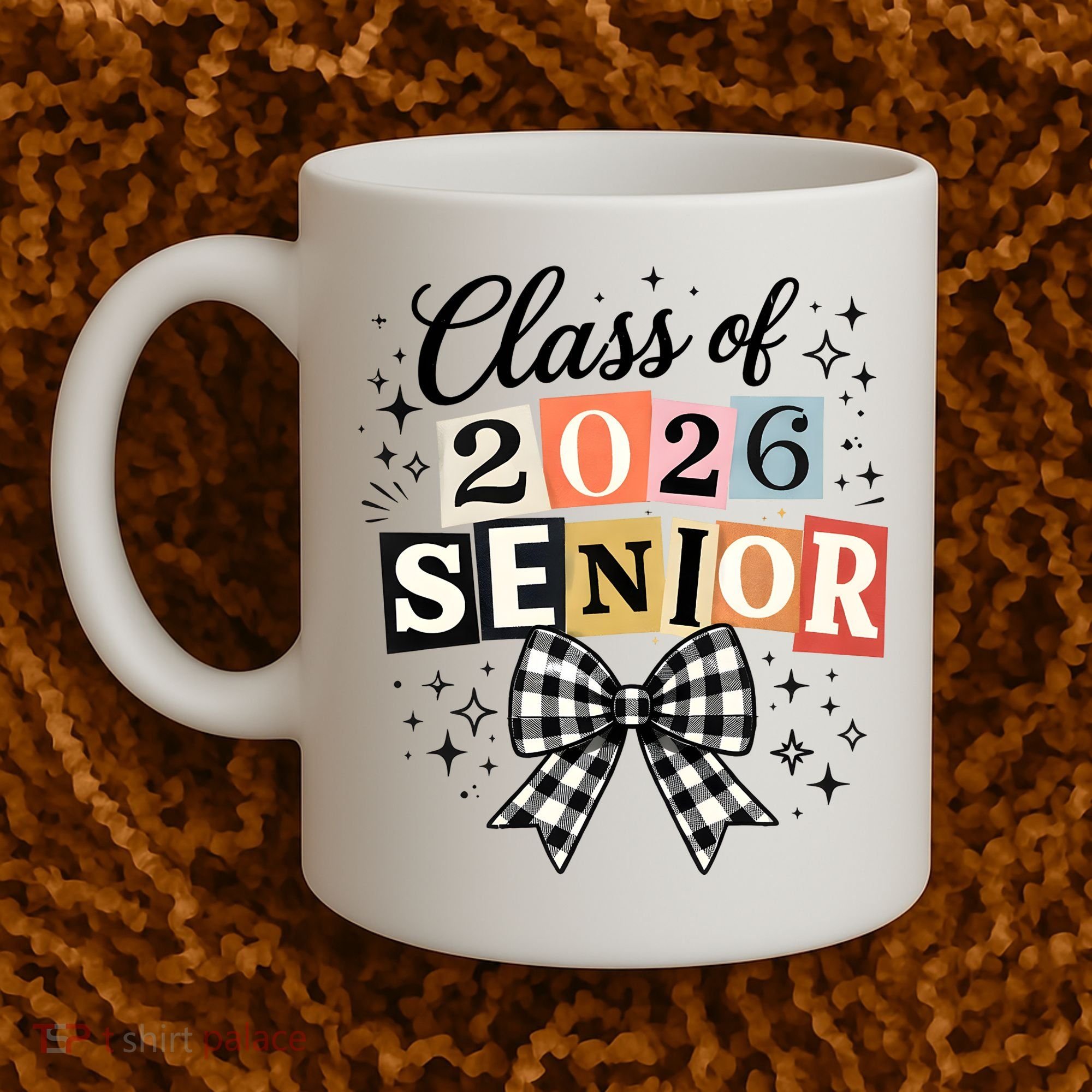 Class Of 2026 Senior Plaid Bow Coffee Mug
