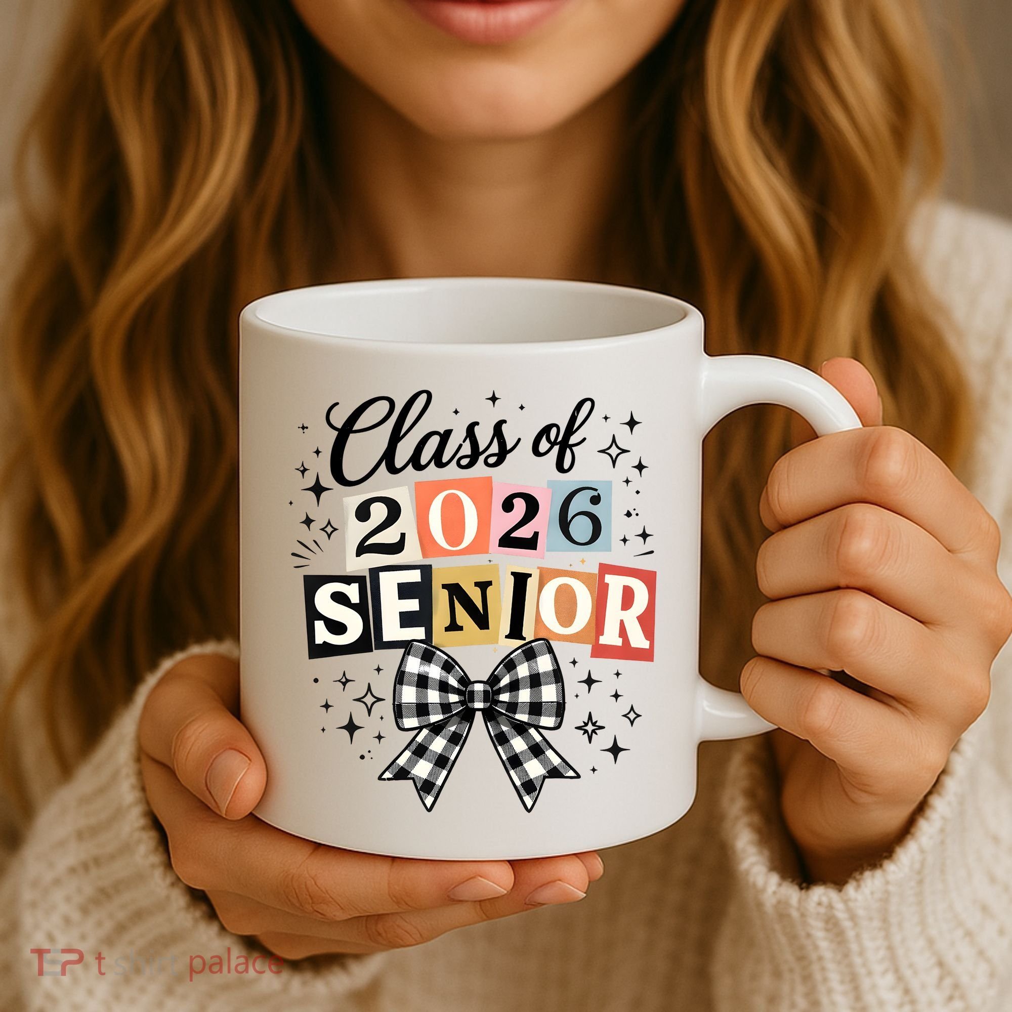 Class Of 2026 Senior Plaid Bow Coffee Mug