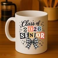 Class Of 2026 Senior Plaid Bow Coffee Mug thumb 4