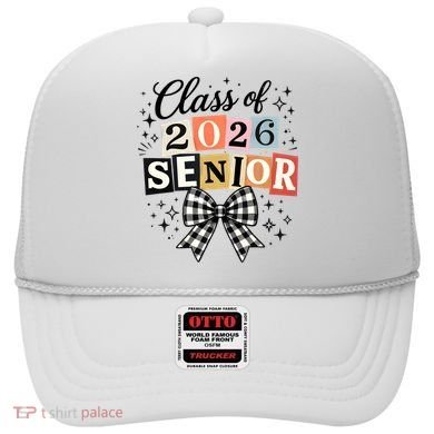 Class Of 2026 Senior Plaid Bow Hat