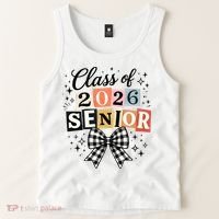 Class Of 2026 Senior Plaid Bow Tank Top thumb 2
