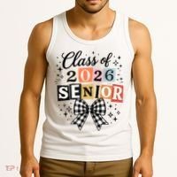 Class Of 2026 Senior Plaid Bow Tank Top thumb 3