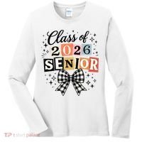 Class Of 2026 Senior Plaid Bow Women's Long Sleeve Shirt thumb 0