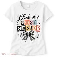 Class Of 2026 Senior Plaid Bow Women's T-Shirt thumb 0