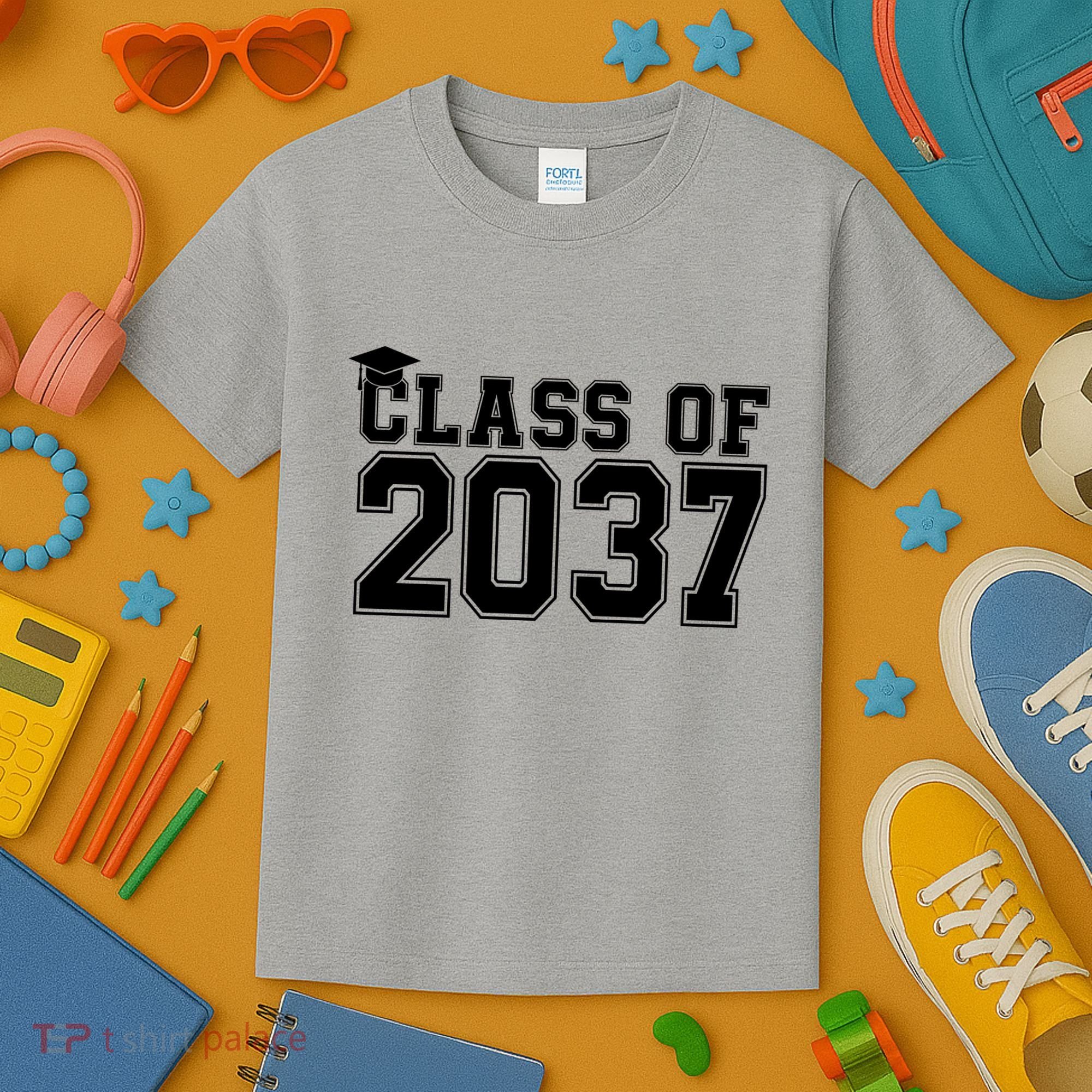 Class Of 2037 Graduation Kids T-Shirt