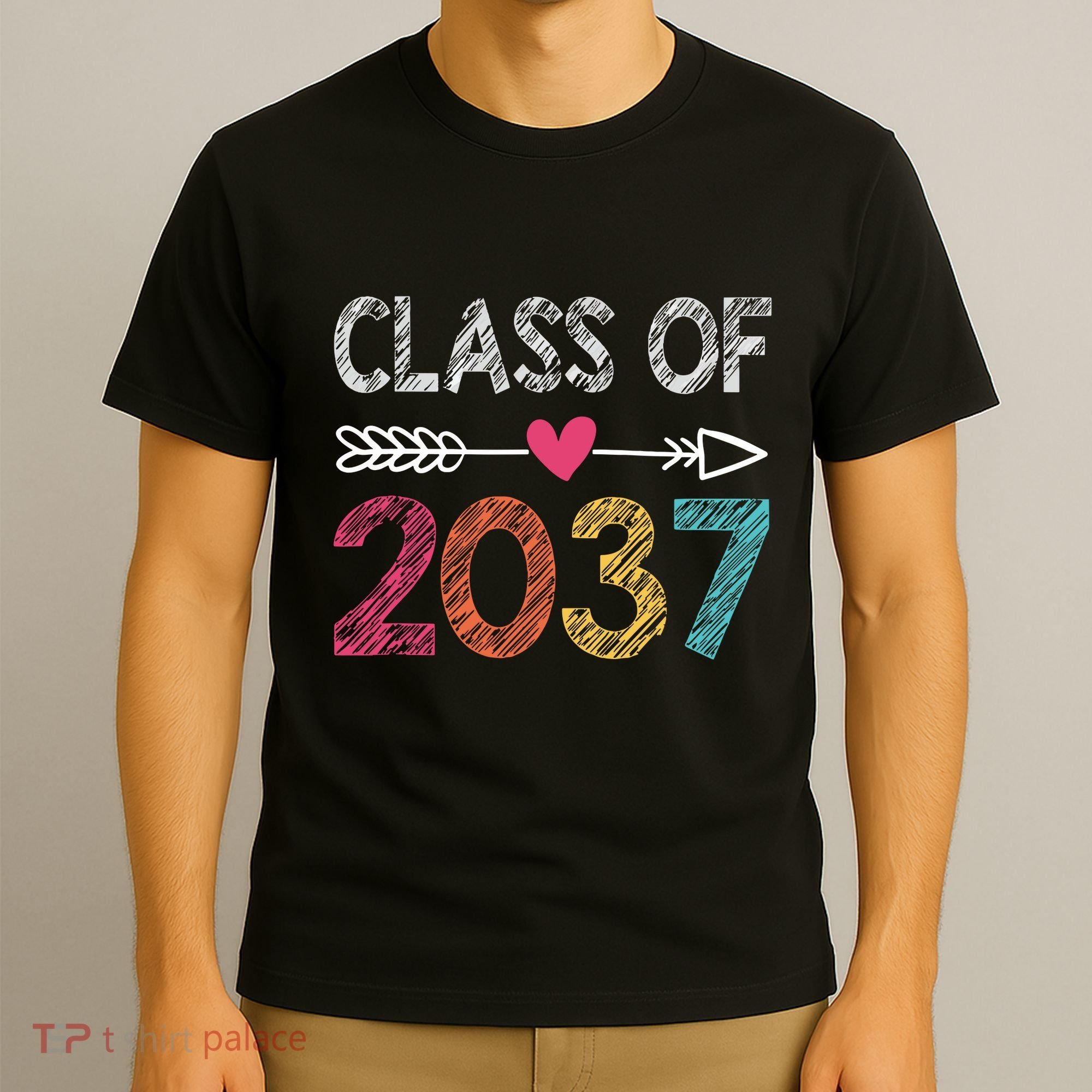 Class Of 2037 Kindergarten Pre K Grow With Me Graduation T-Shirt