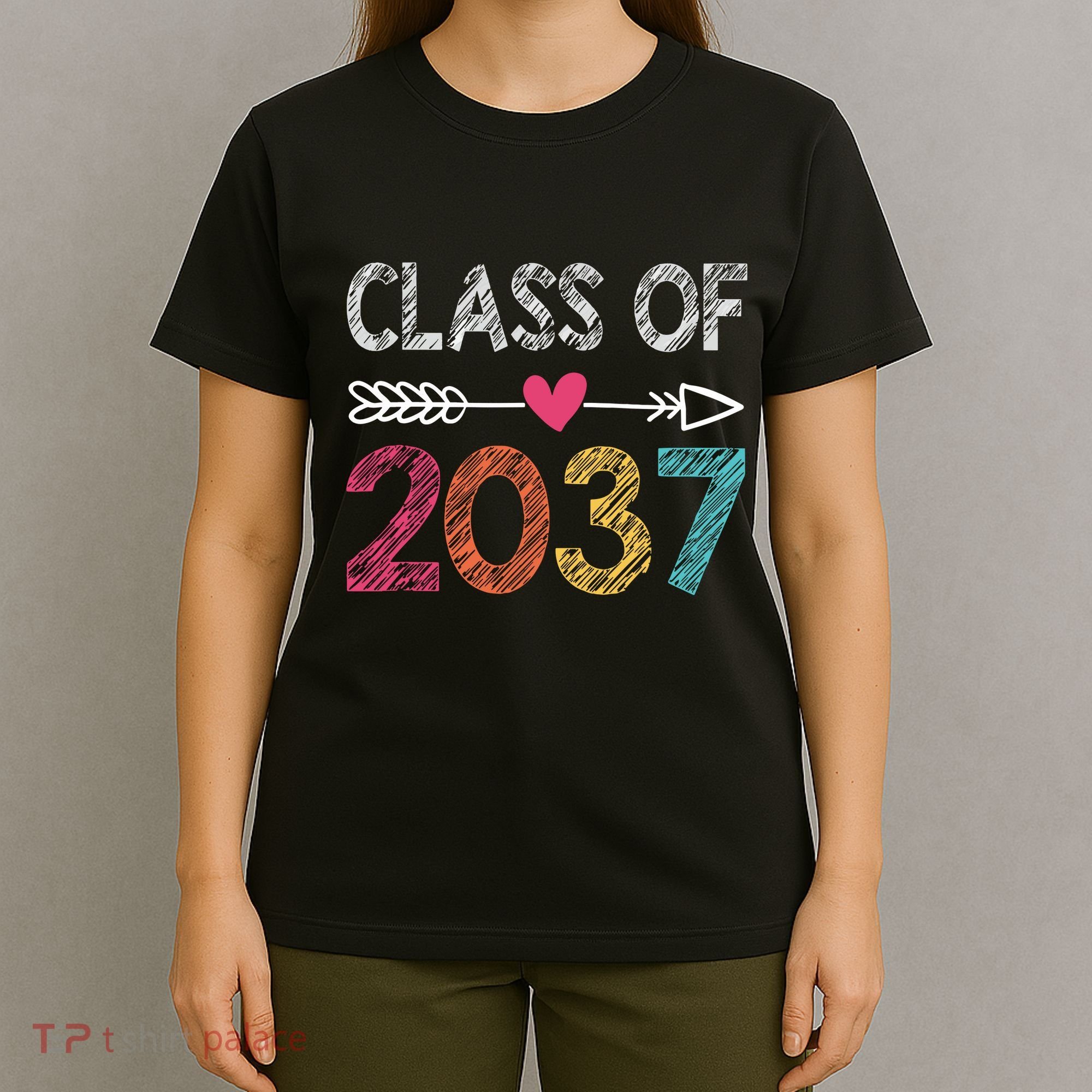 Class Of 2037 Kindergarten Pre K Grow With Me Graduation T-Shirt