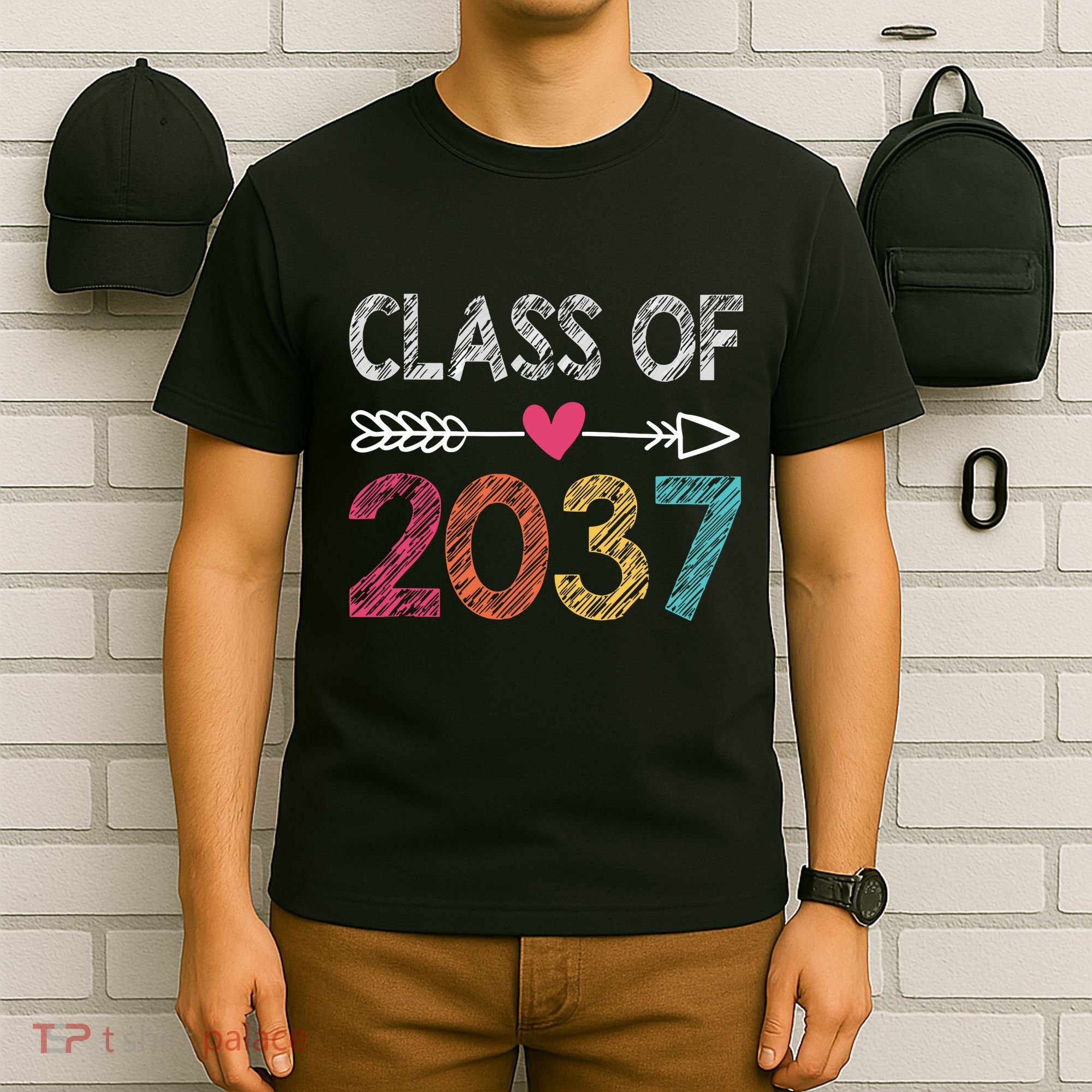 Class Of 2037 Kindergarten Pre K Grow With Me Graduation T-Shirt