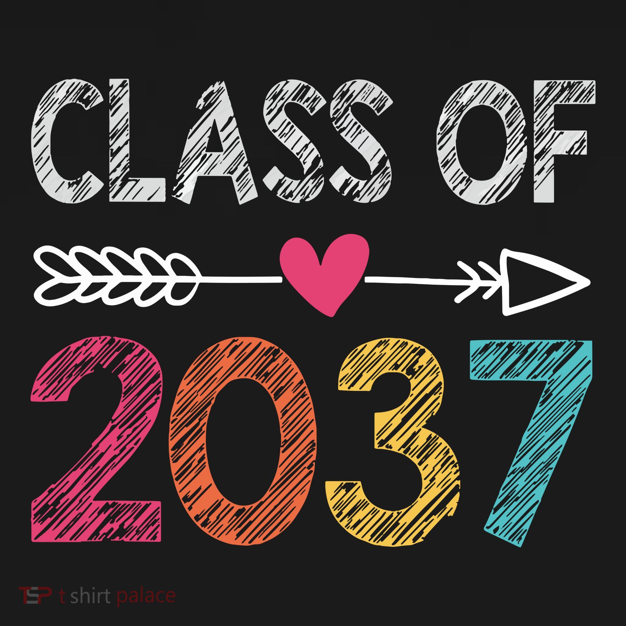 Class Of 2037 Kindergarten Pre K Grow With Me Graduation T-Shirt