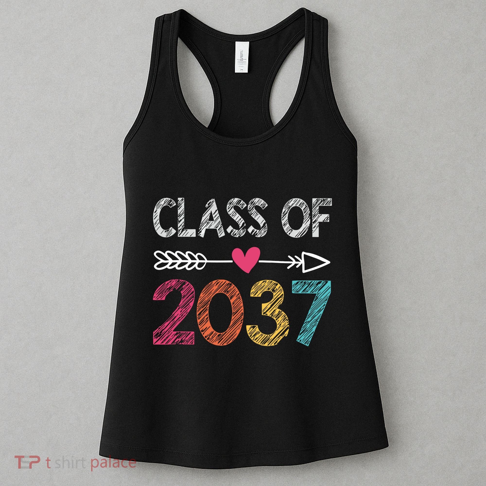 Class Of 2037 Kindergarten Pre K Grow With Me Graduation Women's Tank Top