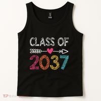 Class Of 2037 Kindergarten Pre K Grow With Me Graduation Tank Top thumb 2