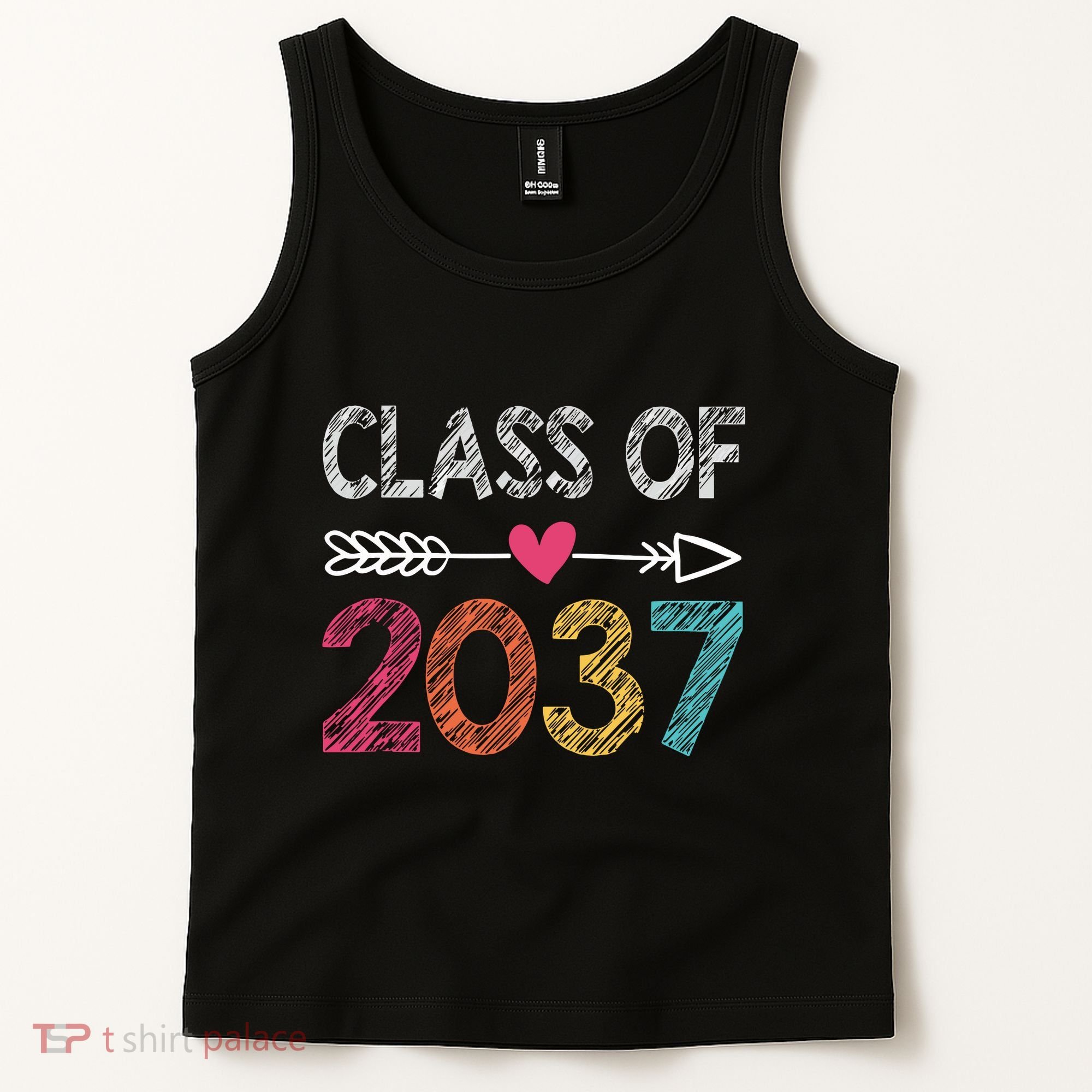 Class Of 2037 Kindergarten Pre K Grow With Me Graduation Tank Top