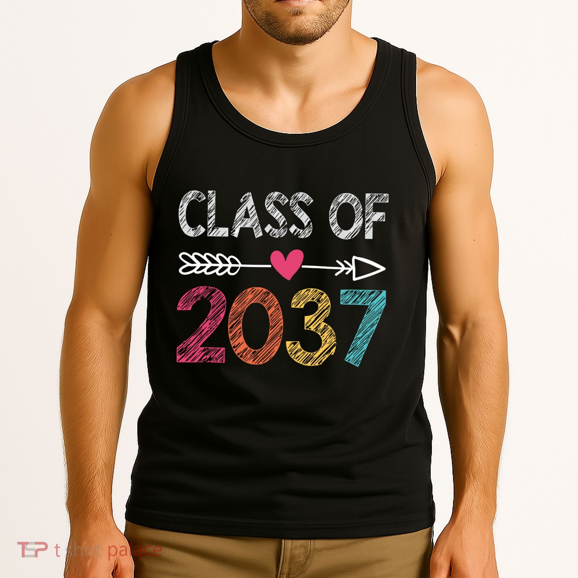 Class Of 2037 Kindergarten Pre K Grow With Me Graduation Tank Top