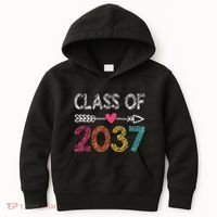 Class Of 2037 Kindergarten Pre K Grow With Me Graduation Kids Hoodie thumb 0