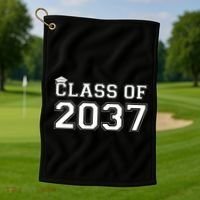 Class Of 2037 Pre K Grow With Me Graduation Golf Towel thumb 1