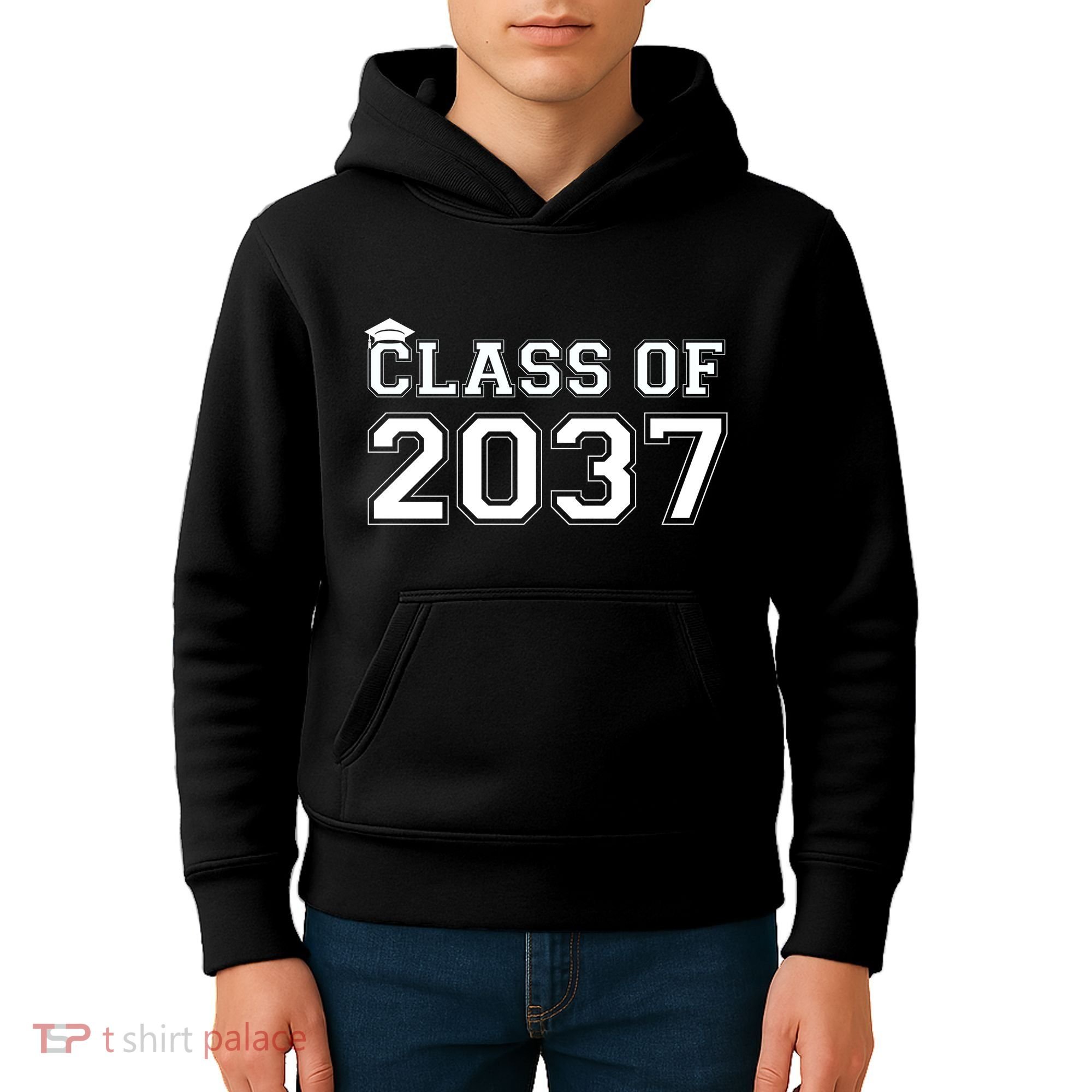 Class Of 2037 Pre K Grow With Me Graduation Kids Hoodie
