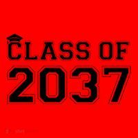 Class Of 2037 Pre K Grow With Me Graduation Santa Hat thumb 1