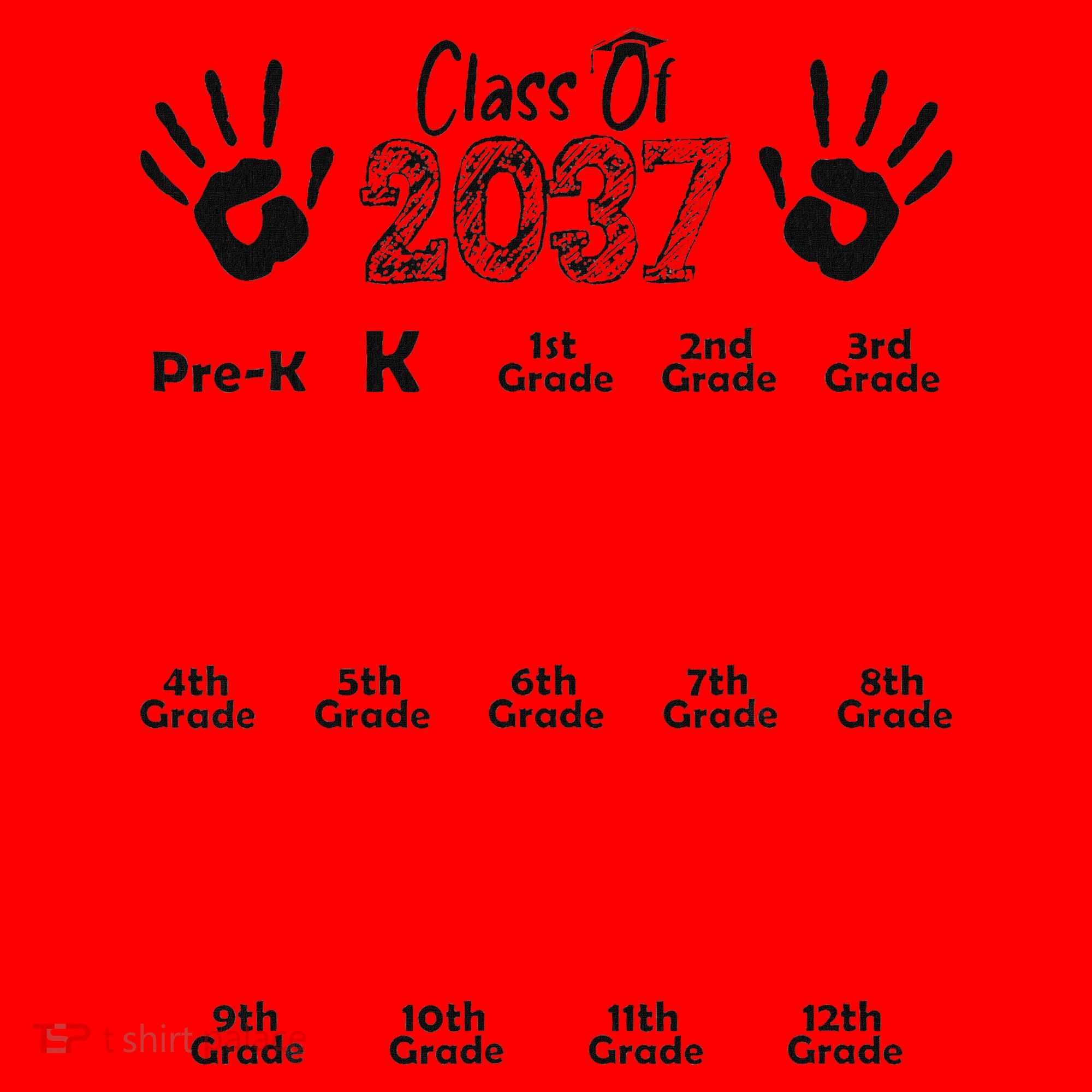Class Of 2037 Grow With Me Prek To 12th Grade Santa Hat