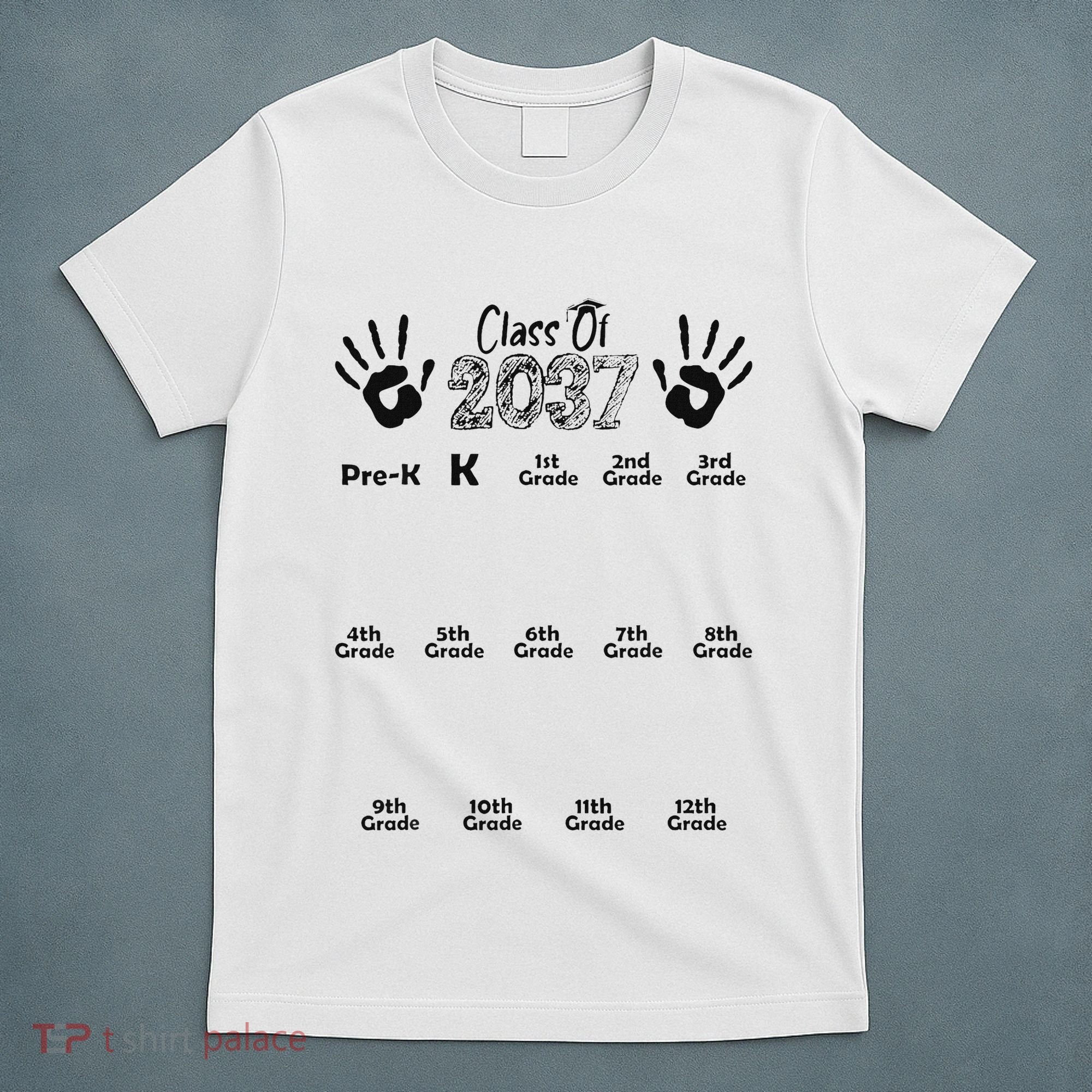 Class Of 2037 Grow With Me Prek To 12th Grade T-Shirt