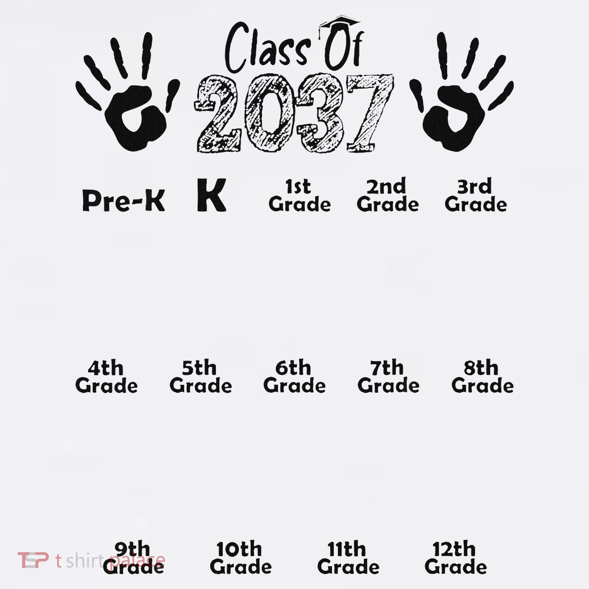 Class Of 2037 Grow With Me Prek To 12th Grade Women's Hoodie