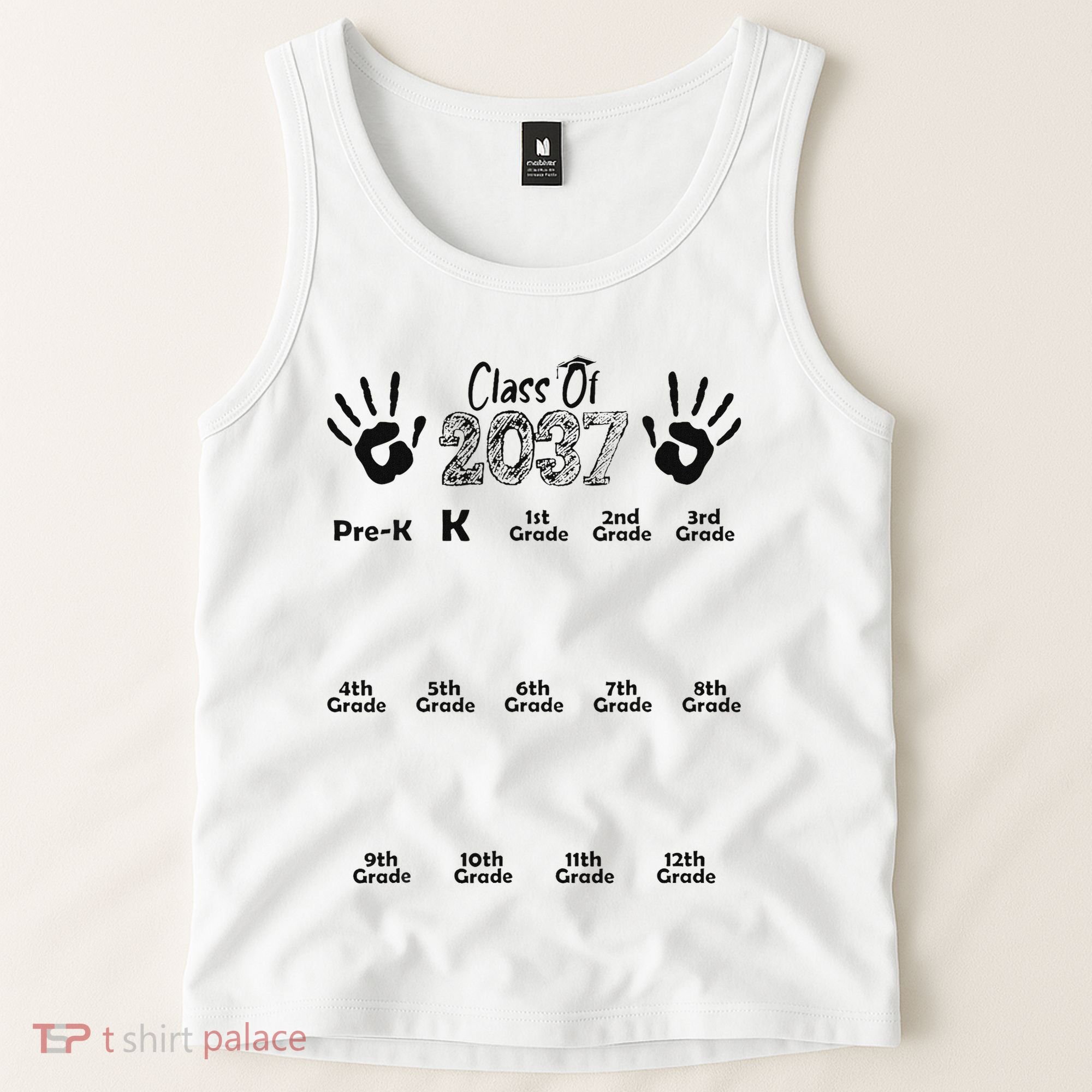 Class Of 2037 Grow With Me Prek To 12th Grade Tank Top