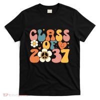 Class Of 2037 Hippie Peace Grow Me Kindergarten To Graduate T-Shirt thumb 0