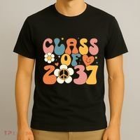 Class Of 2037 Hippie Peace Grow Me Kindergarten To Graduate T-Shirt thumb 3