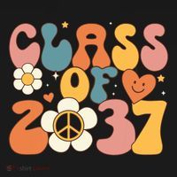 Class Of 2037 Hippie Peace Grow Me Kindergarten To Graduate Women's Tank Top thumb 5