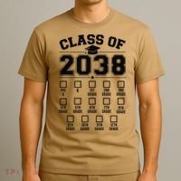 Class Of 2038 Grow With Me Checklist Prek To 12th Grade Gift T-Shirt thumb 3