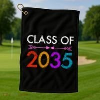 Class Of 2035 Cute Graduation Golf Towel thumb 1
