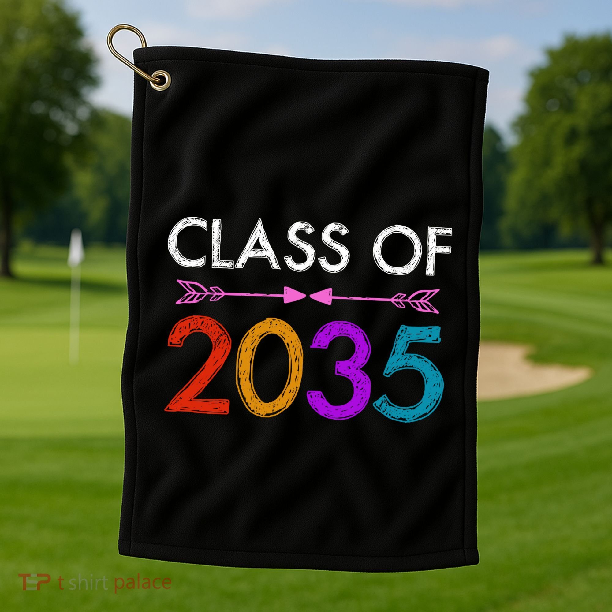 Class Of 2035 Cute Graduation Golf Towel