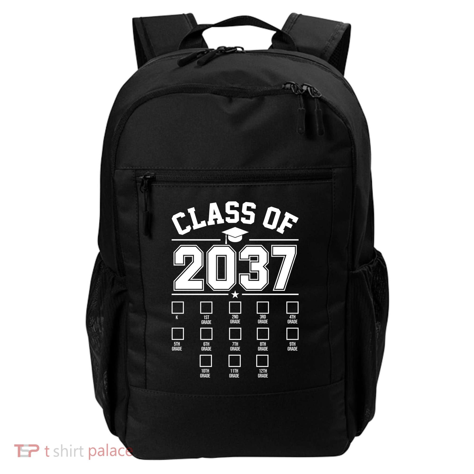 Class Of 2037 Grow With Me Checklist Kindergarten 12th Grade Backpack