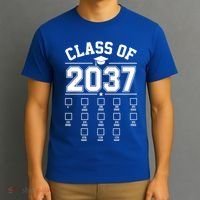 Class Of 2037 Grow With Me Checklist Kindergarten 12th Grade T-Shirt thumb 3