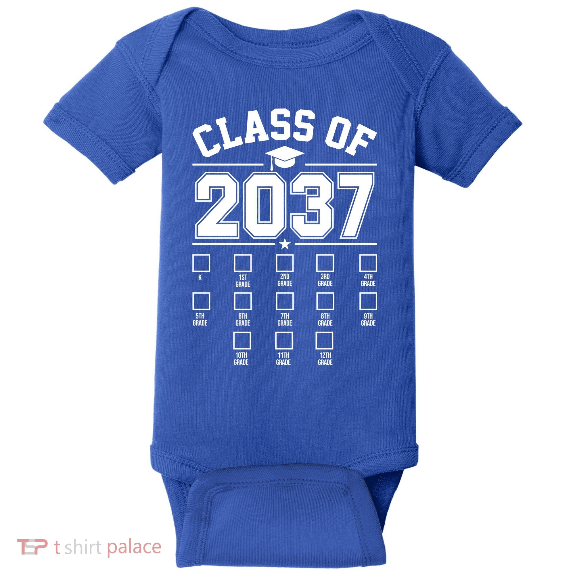 Class Of 2037 Grow With Me Checklist Kindergarten 12th Grade Baby Bodysuit